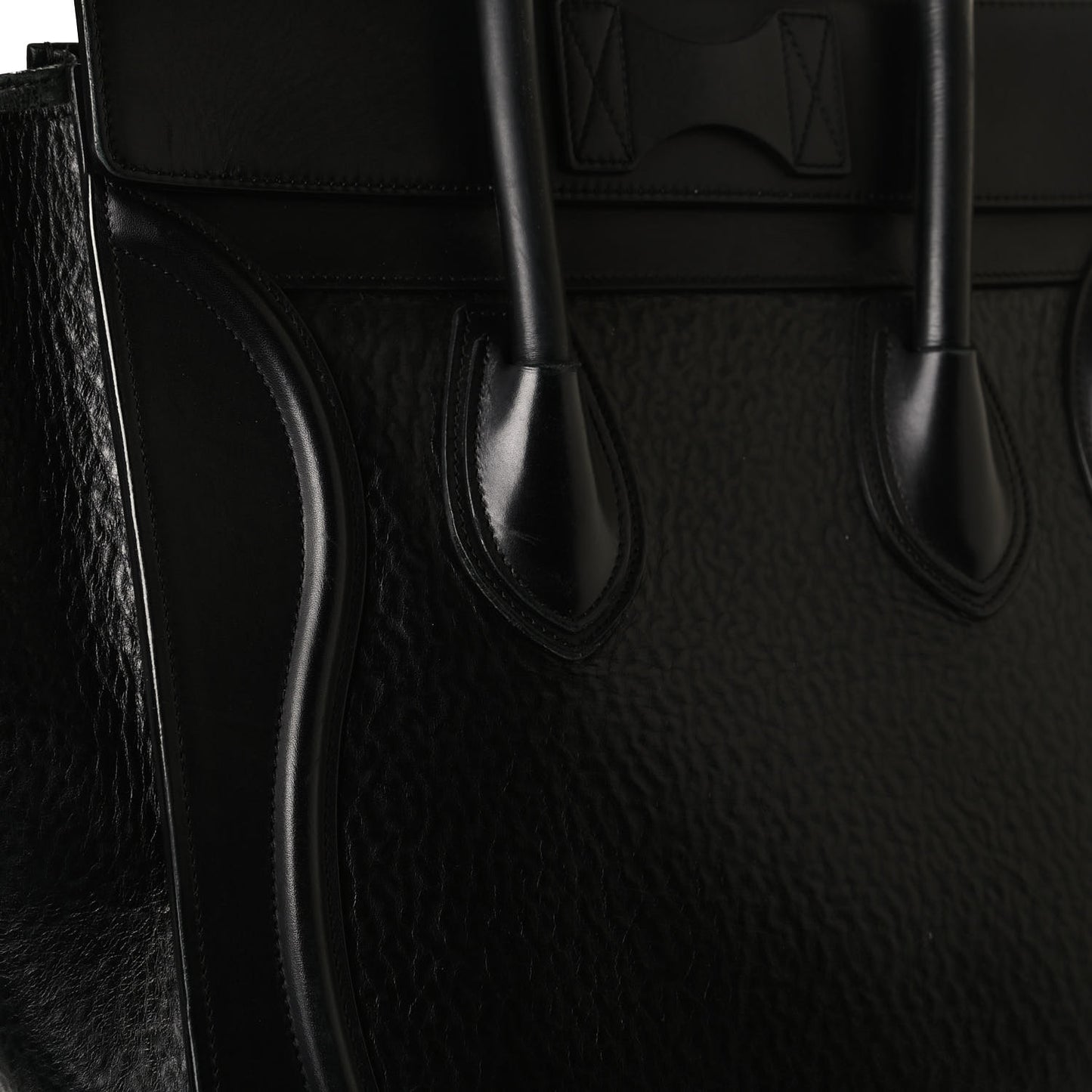 Calfskin Astrakhan Embossed Mini Luggage Black