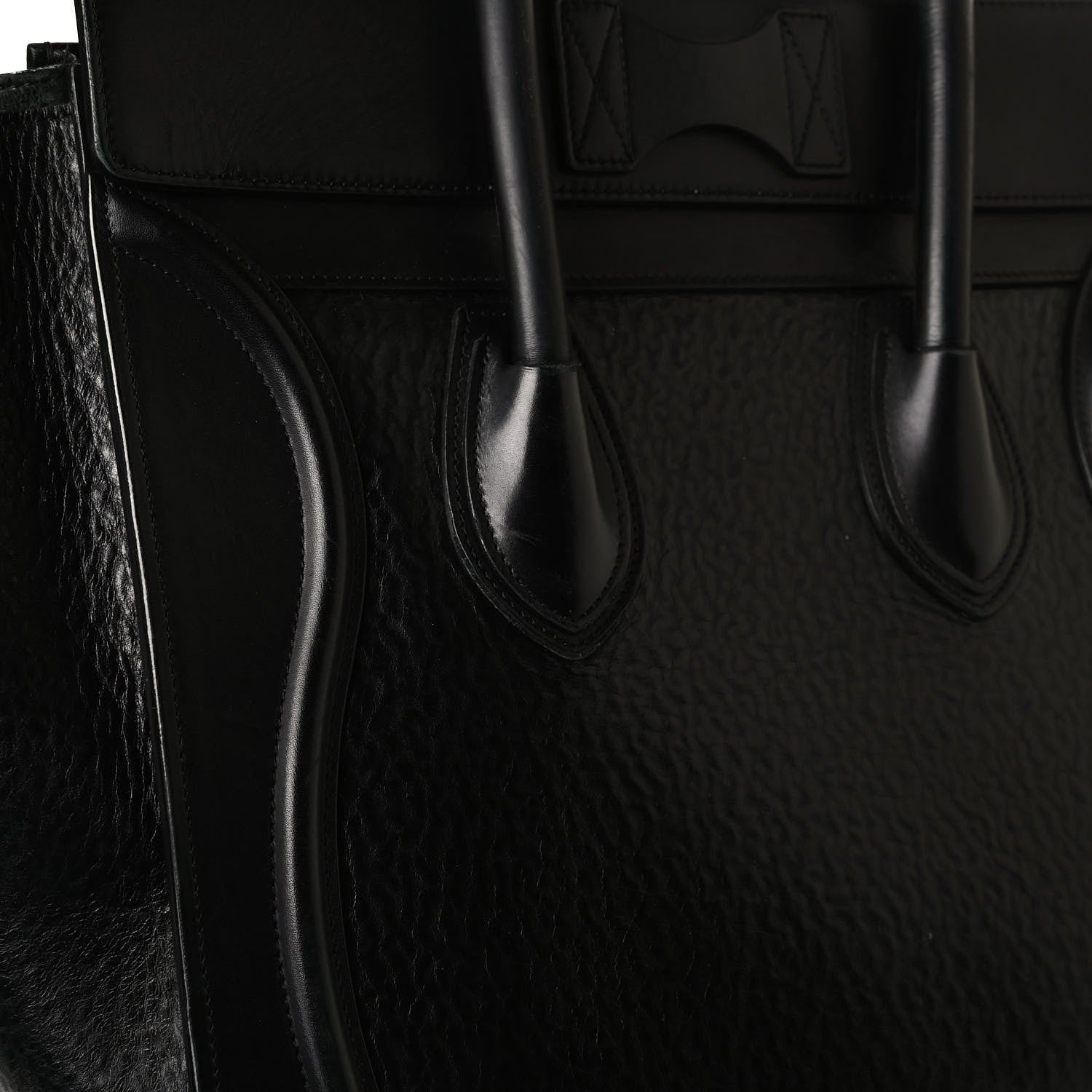 Celine Calfskin Astrakhan Embossed Mini Luggage Black 12 of 22