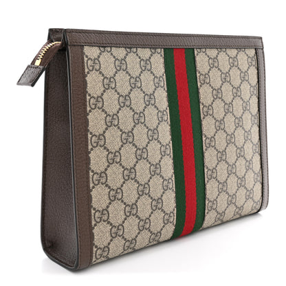 Gucci GG Supreme Monogram Web Ophidia Pouch Brown 3 of 7