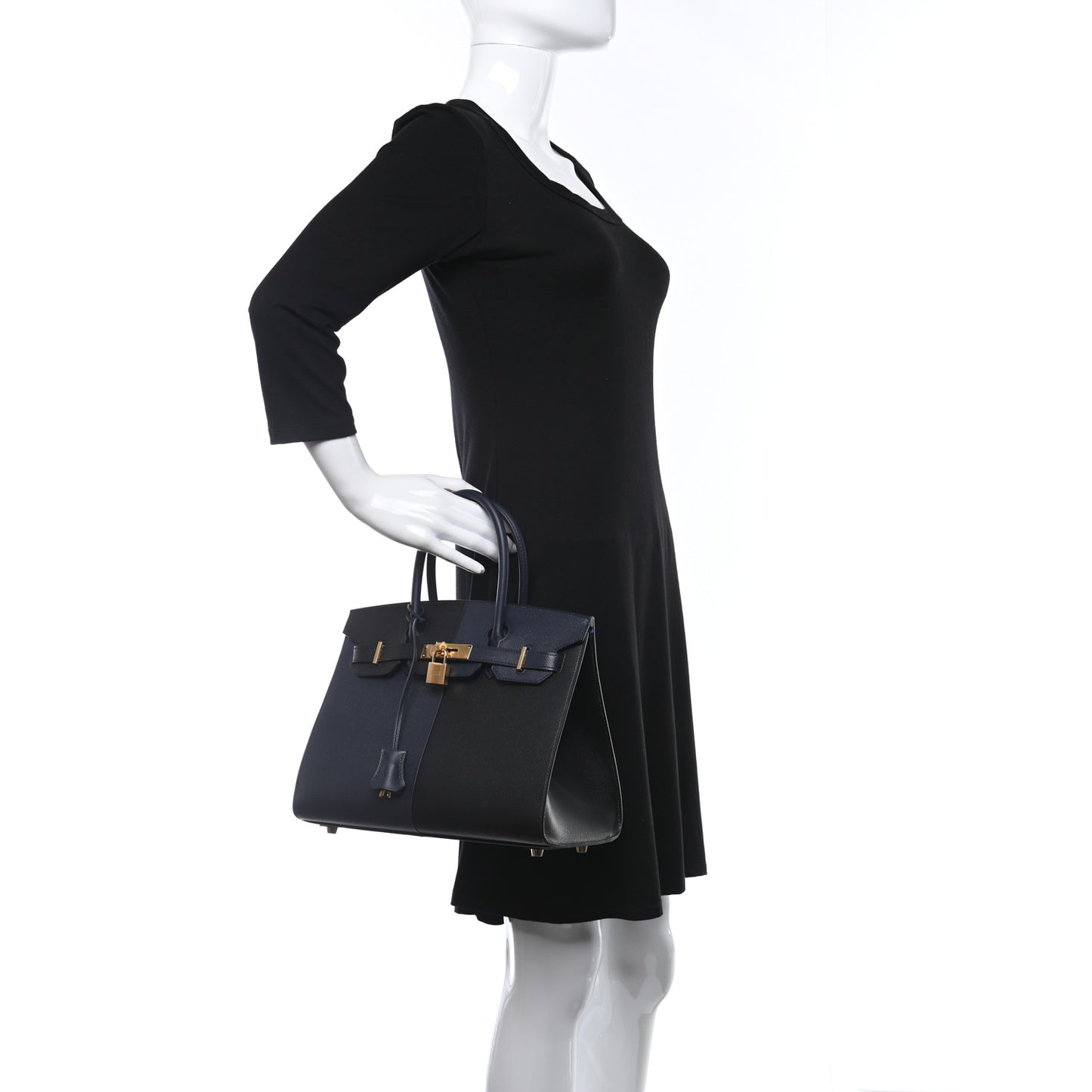 Epsom Casaque Birkin Sellier 30 Bleu Indigo Black Bleu Frida
