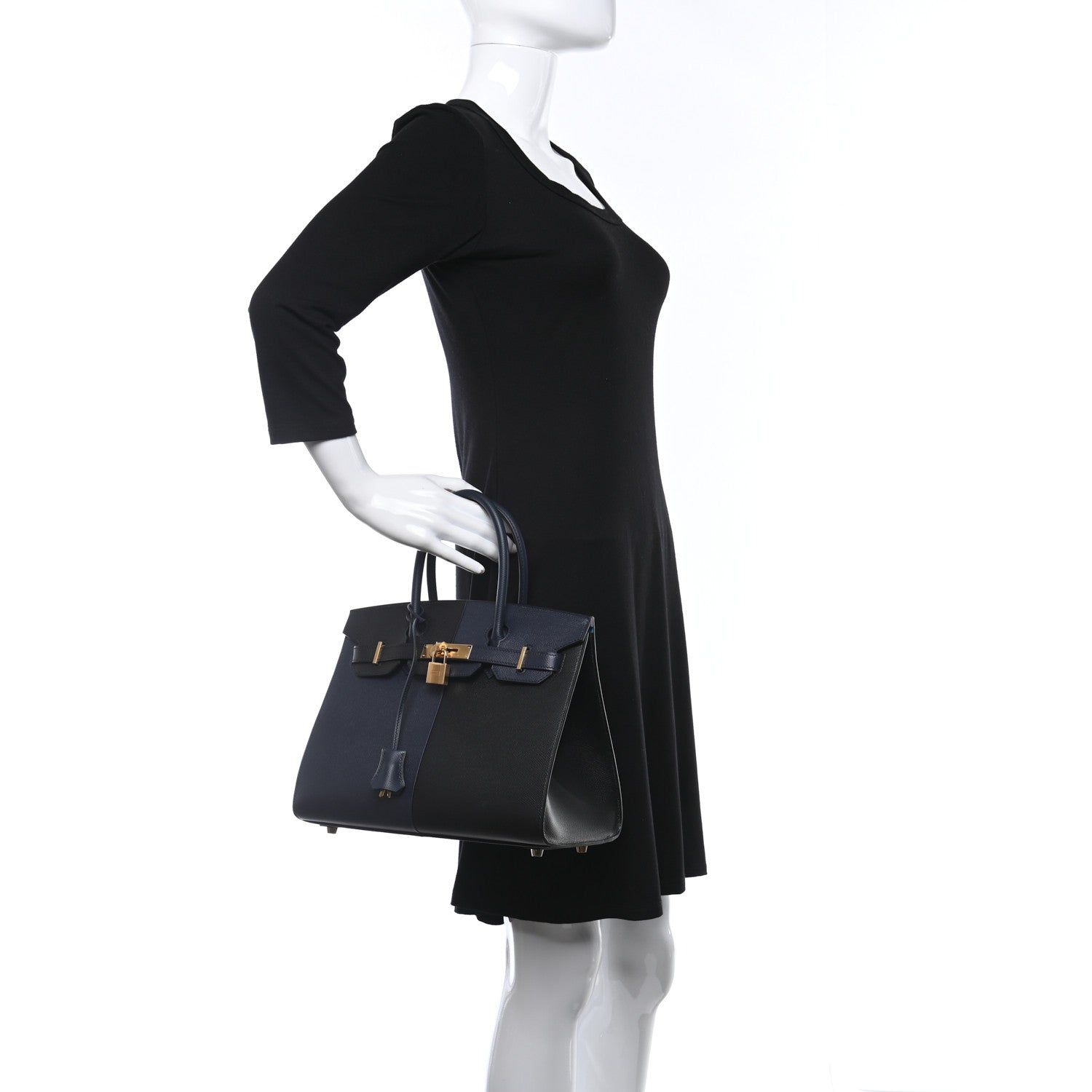 Hermes Epsom Casaque Birkin Sellier 30 Bleu Indigo Black Bleu Frida 2 of 14