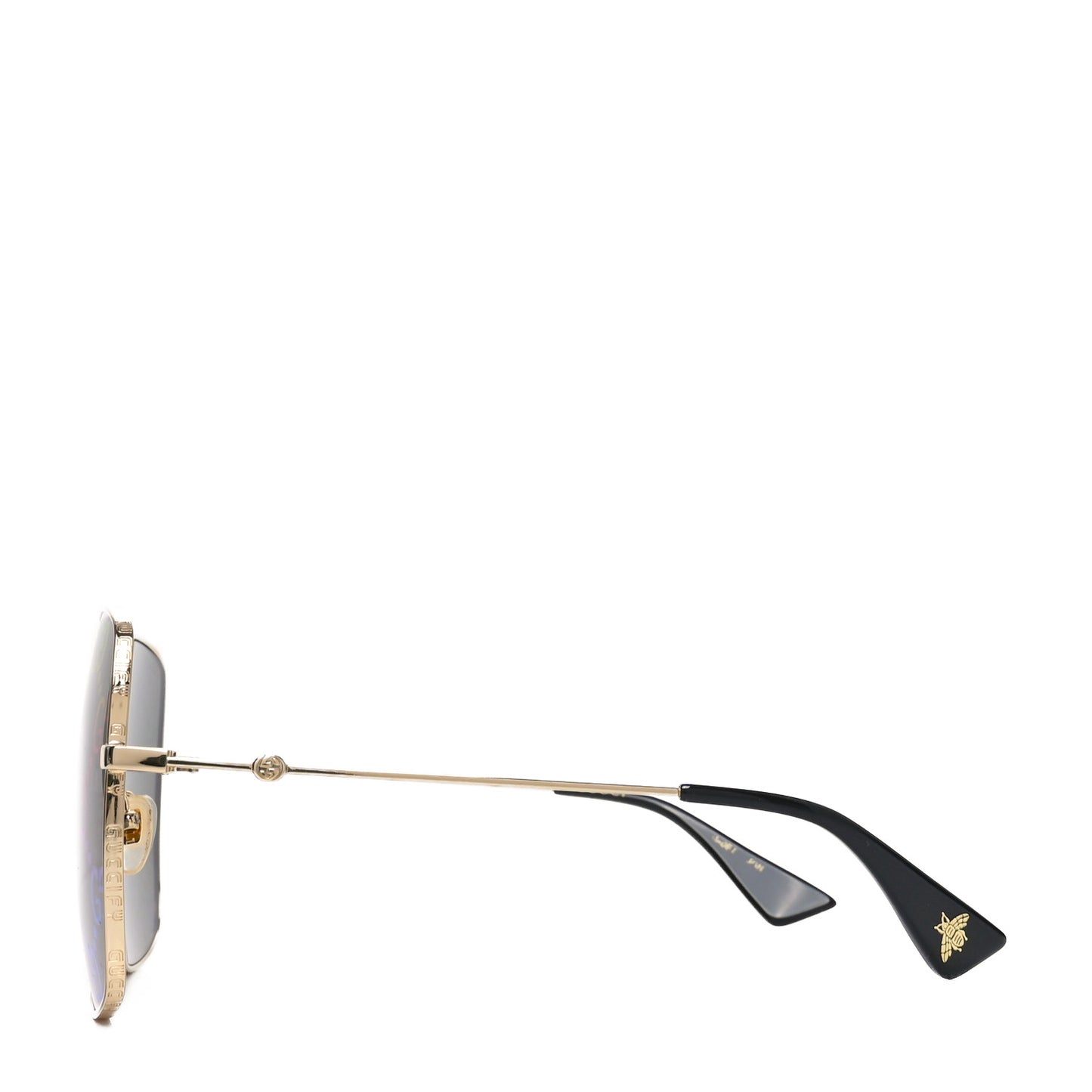 Metal Rectangular Frame Sunglasses GG0414S Gold Multicolor