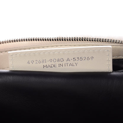 Balenciaga Sheepskin Shearling Contrasted Logo Large Zip Pouch White Black 7 of 7