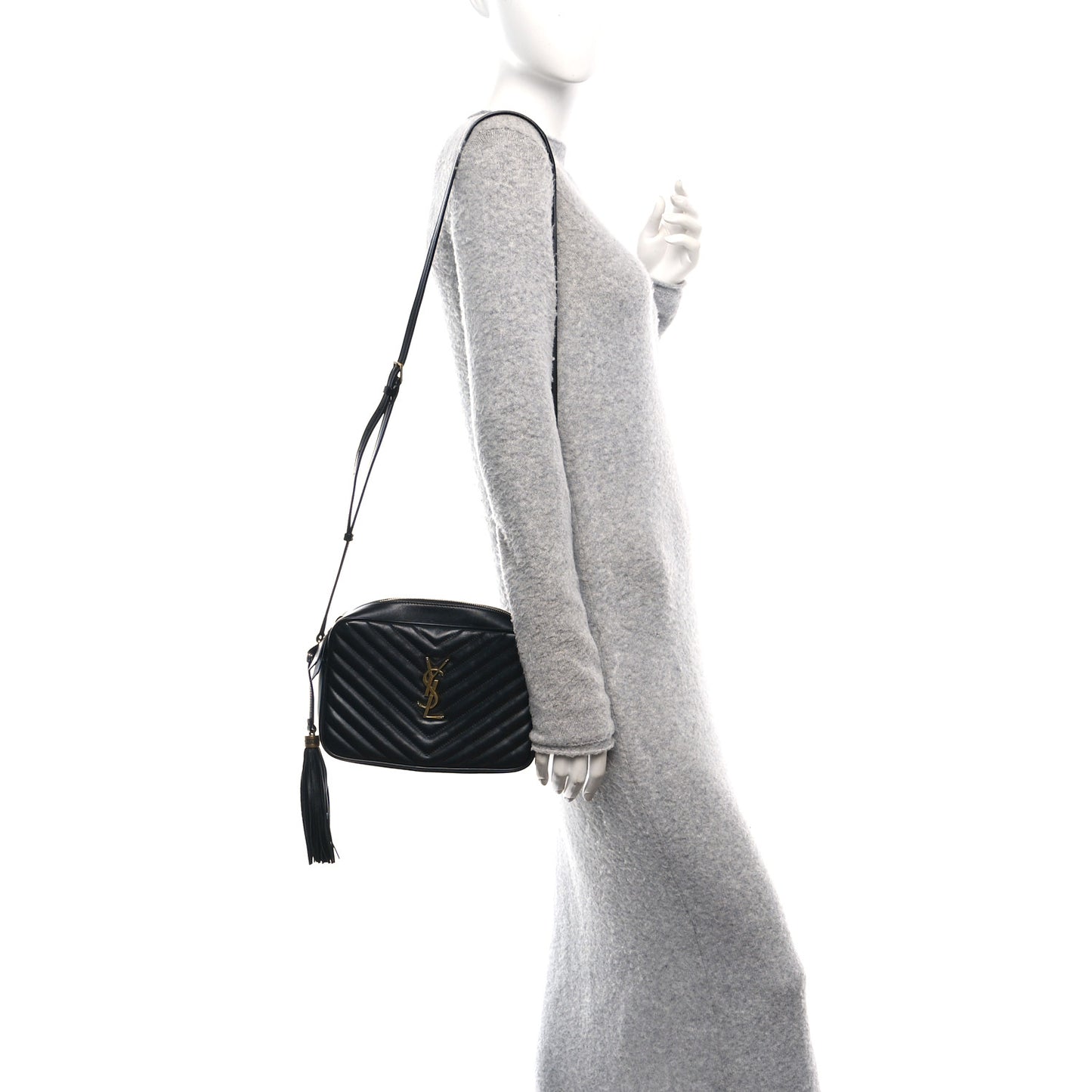 Calfskin Matelasse Monogram Lou Camera Bag Black