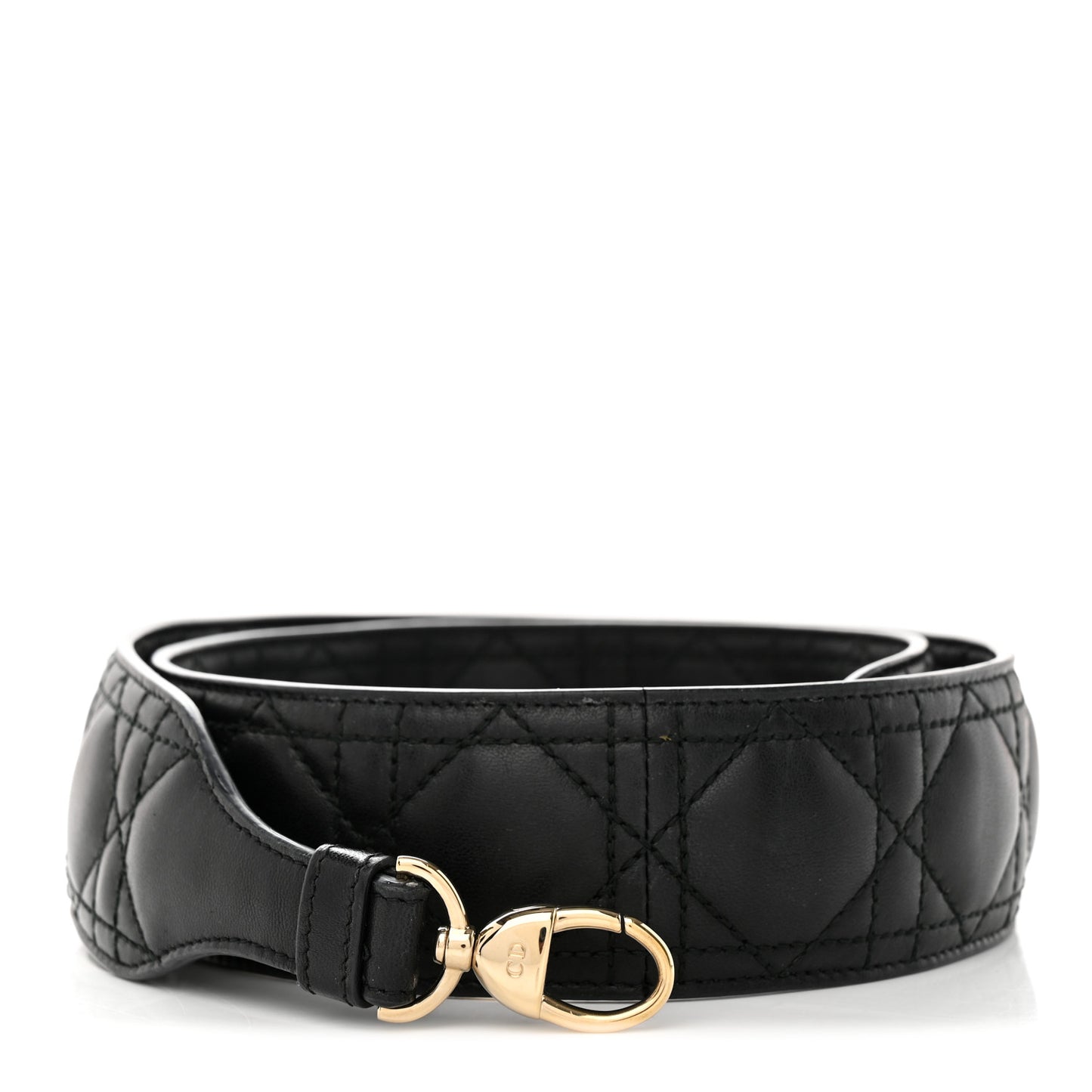 Lambskin Cannage Shoulder Strap Black