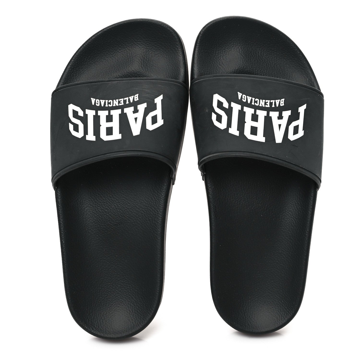 Balenciaga Rubber Paris Logo Womens Slide Sandals 35 Black 2 of 9
