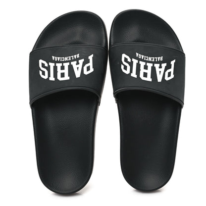 Balenciaga Rubber Paris Logo Womens Slide Sandals 35 Black 2 of 9