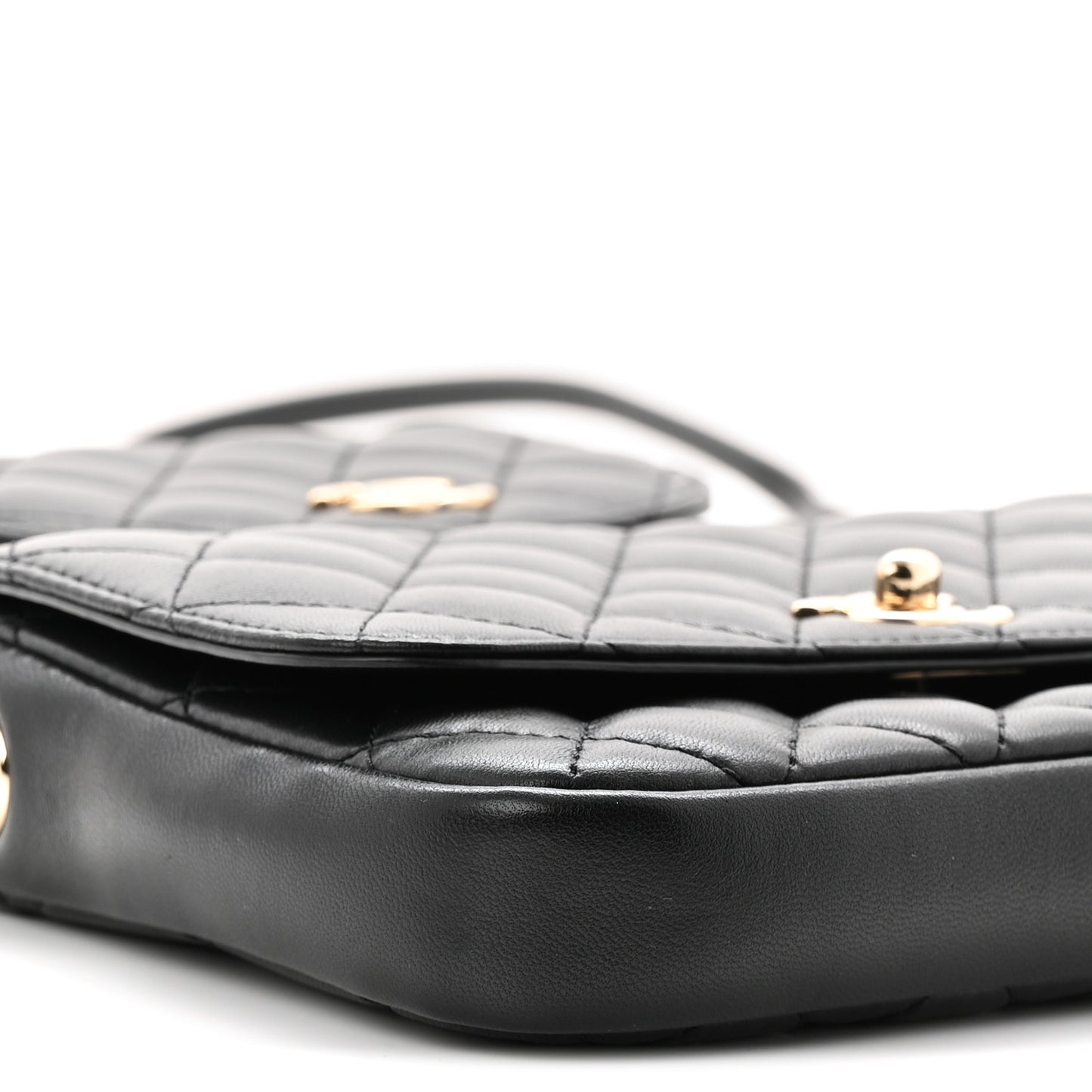Lambskin Quilted Side Packs Black