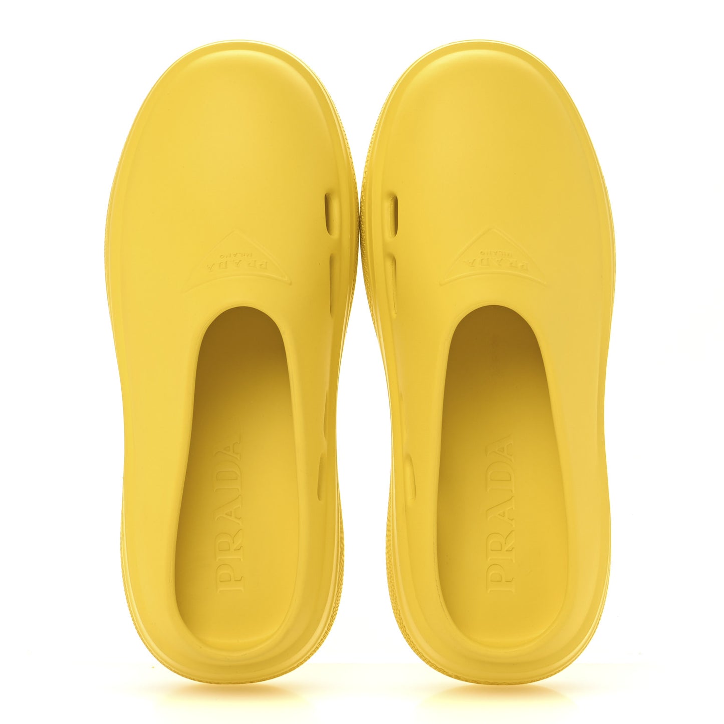 Soft Mellow Rubber Triangle Logo Embossed Mens Mules 41 Sole