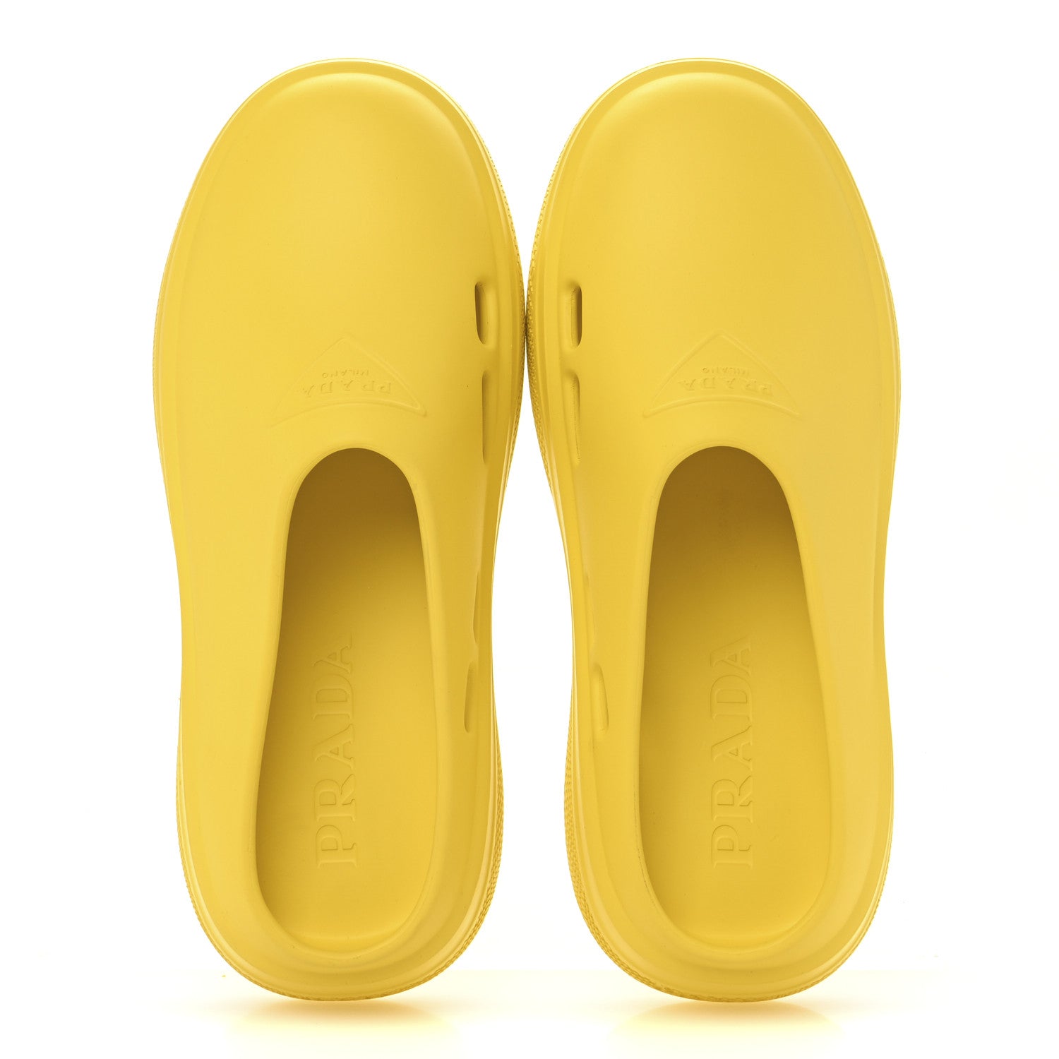 Prada Soft Mellow Rubber Triangle Logo Embossed Mens Mules 41 Sole 2 of 10