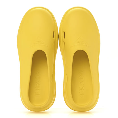 Prada Soft Mellow Rubber Triangle Logo Embossed Mens Mules 41 Sole 2 of 10
