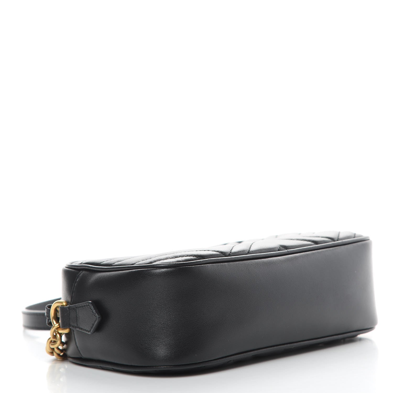 Gucci Calfskin Matelasse Small GG Marmont Chain Shoulder Bag Black 4 of 11