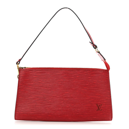 Louis Vuitton Epi Pochette Accessories 24 Castillan Red 1 of 13