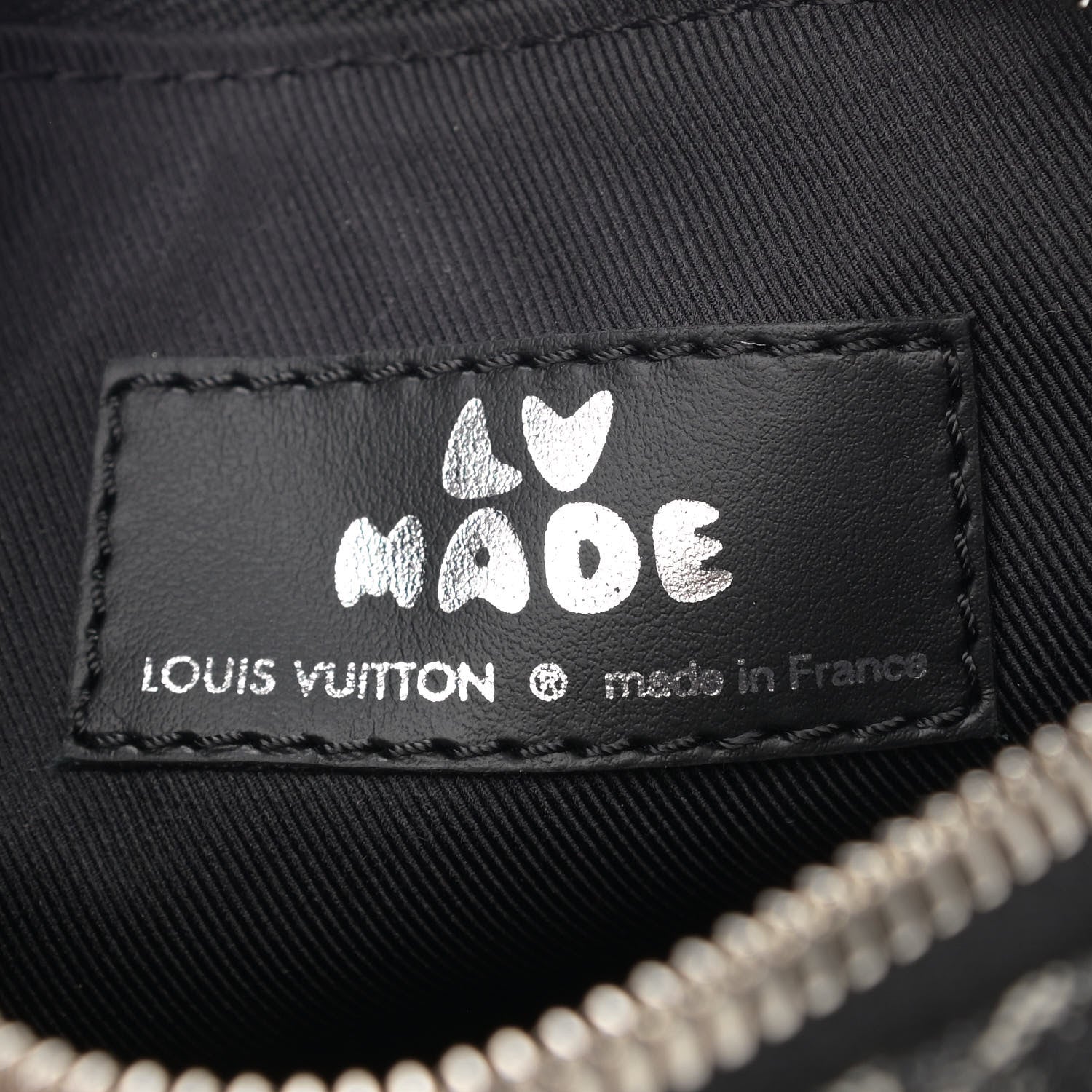 Louis Vuitton X NIGO Taurillon Monogram Denim Drip Keepall XS Black 7 of 11