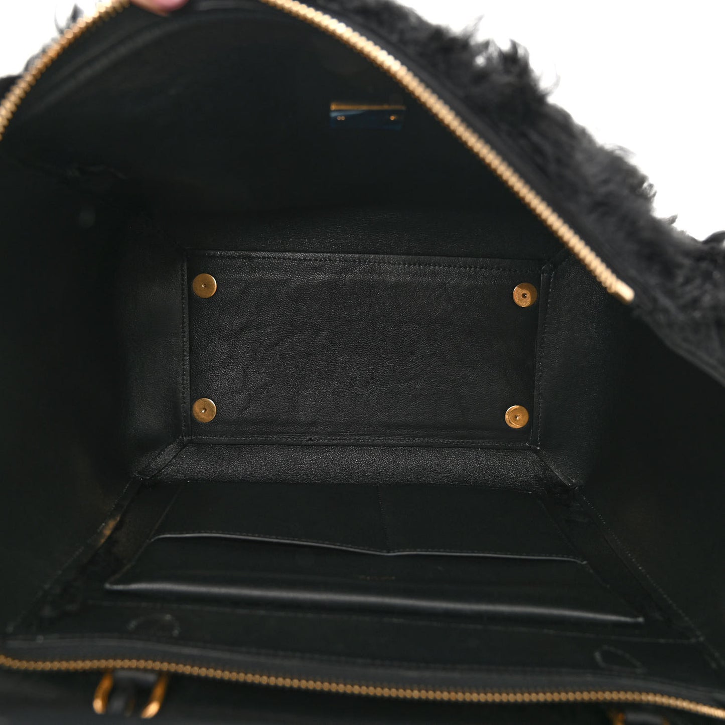 Calfskin Shearling Mini Belt Bag Black