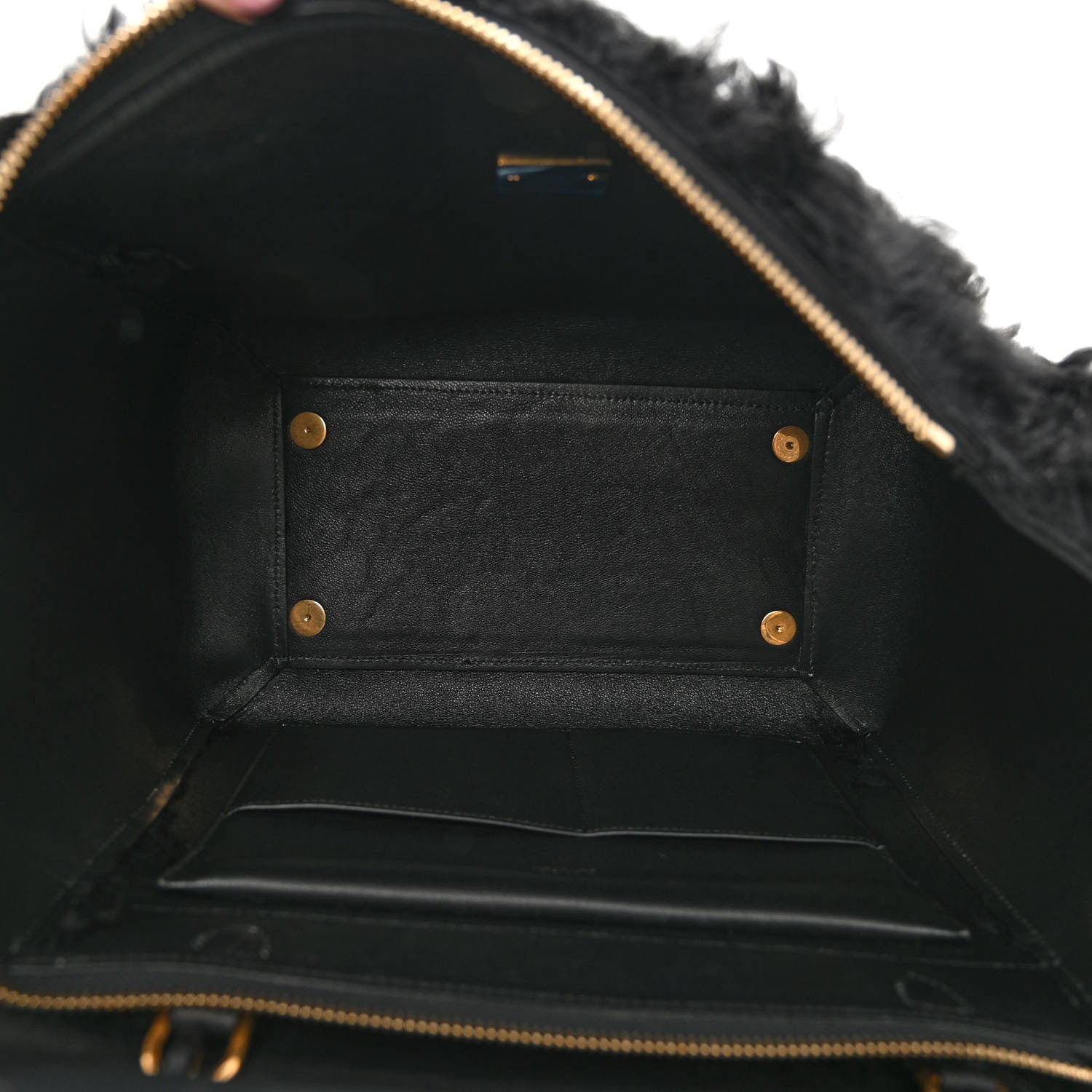 Celine Calfskin Shearling Mini Belt Bag Black 5 of 9