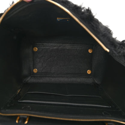 Celine Calfskin Shearling Mini Belt Bag Black 5 of 9