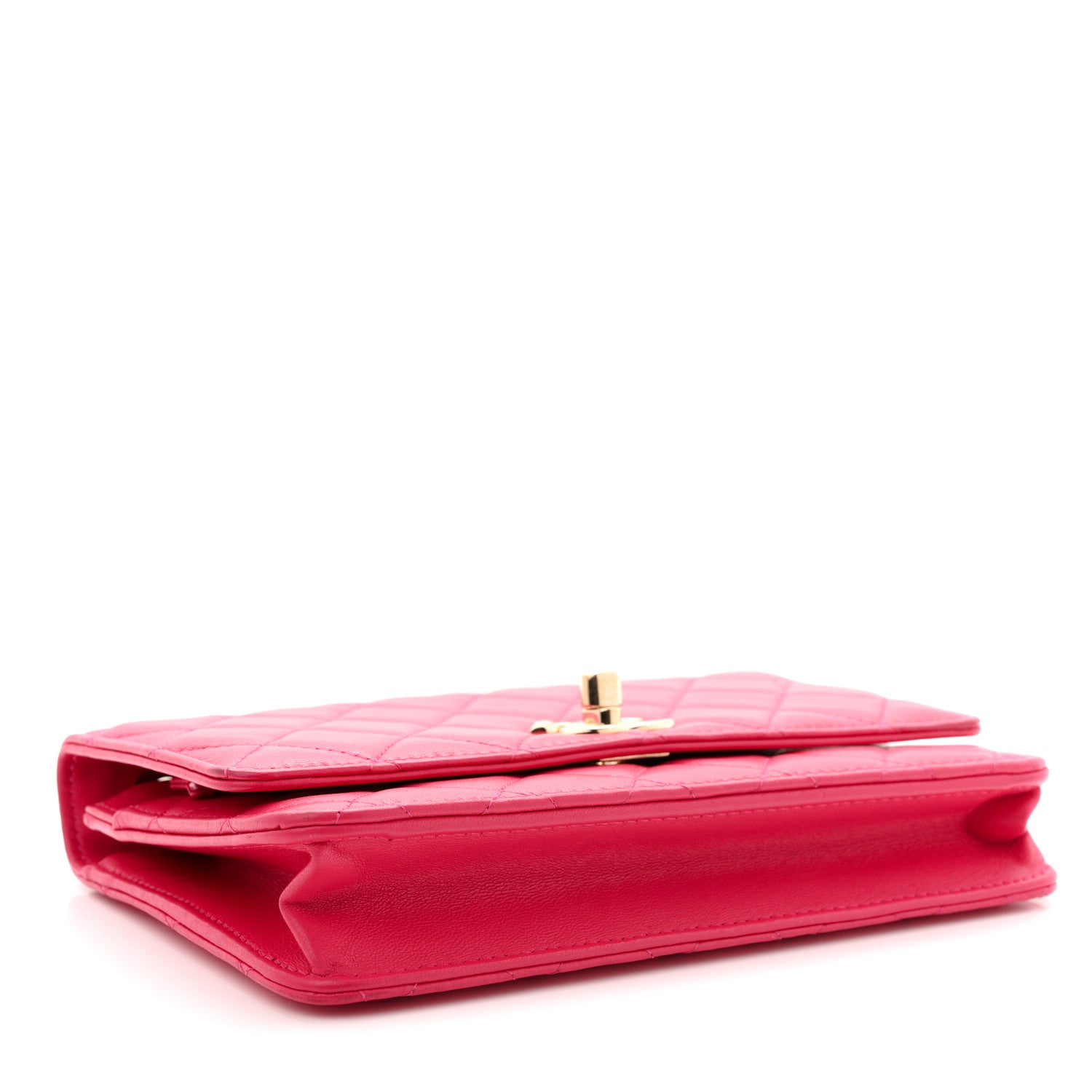 Chanel Lambskin Quilted Trendy CC Wallet On Chain WOC Dark Pink 4 of 14