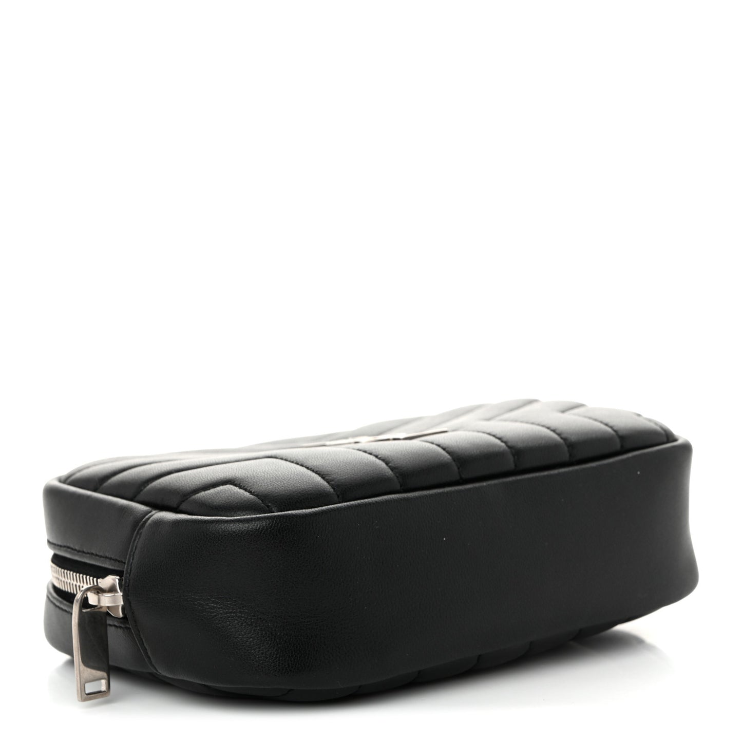 Lambskin Y Quilted Monogram Loulou Cosmetic Case Black
