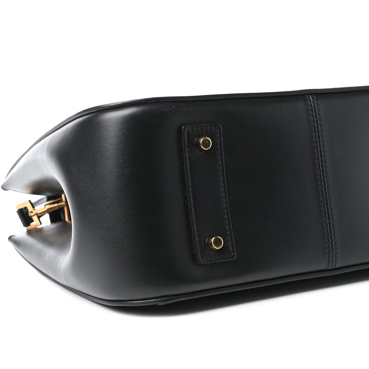 Vitello Barocco Virtus Small Top Handle Shoulder Bag Black