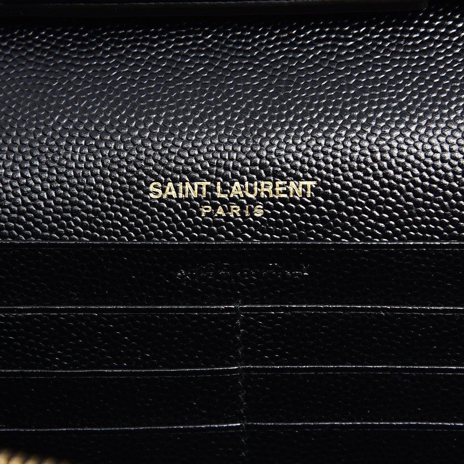 Saint Laurent Grain De Poudre Matelasse Chevron Medium Monogram Chain Wallet Black 6 of 6