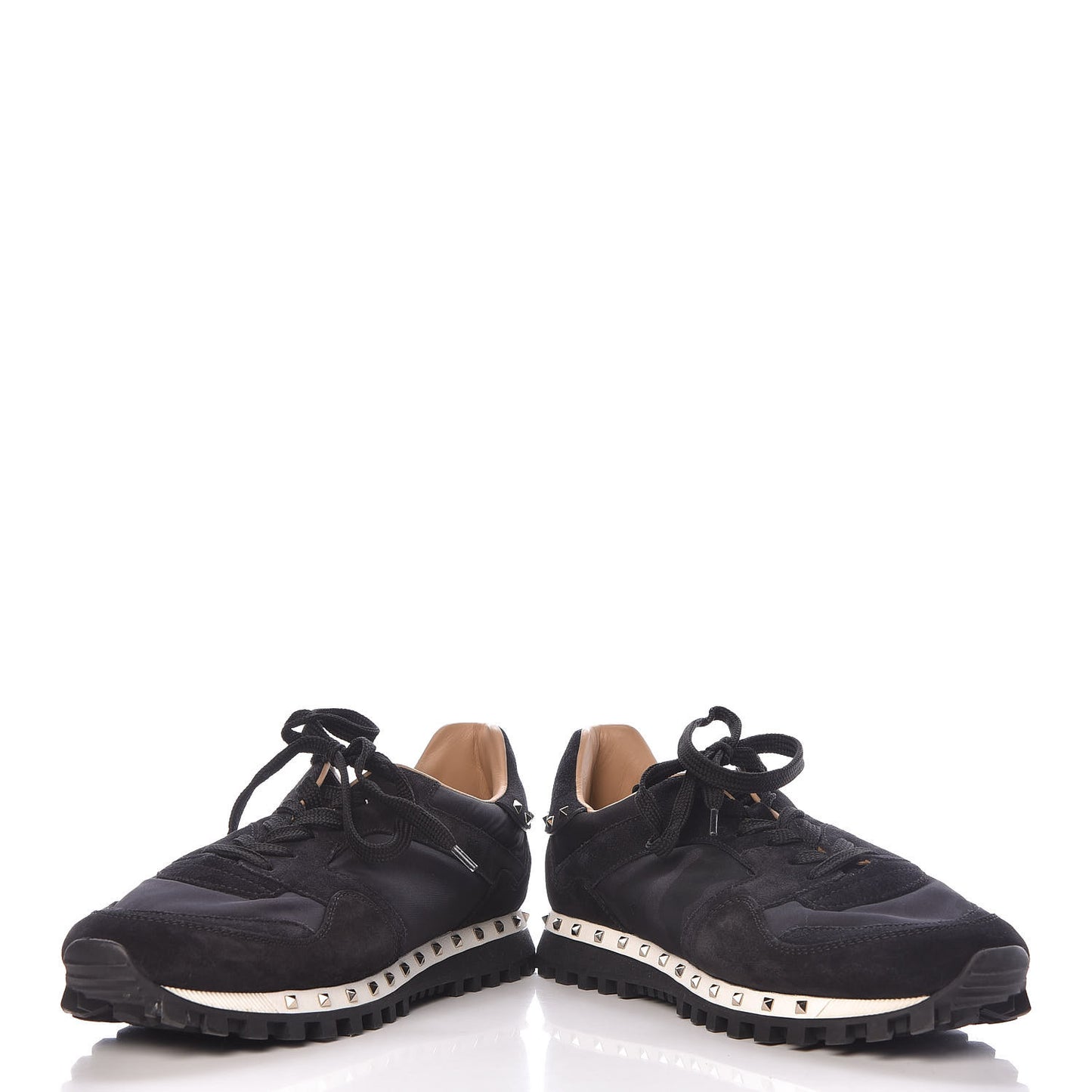 Suede Nylon Camouflage Womens Soul Rockstud Sneakers 39 Black