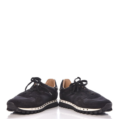 Valentino Garavani Suede Nylon Camouflage Womens Soul Rockstud Sneakers 39 Black 6 of 14