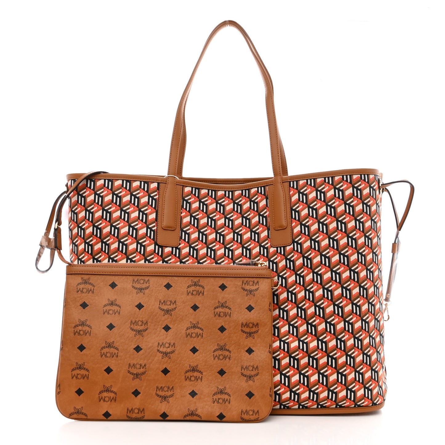 Visetos Large Liz Reversible Shopper Tote Cognac