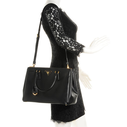 Prada Saffiano Lux Medium Double Zip Tote Nero Black 2 of 12