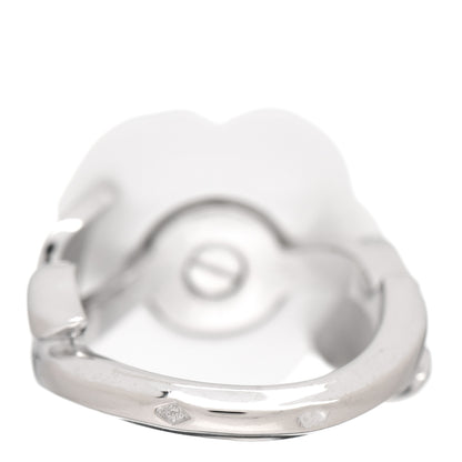 Chanel 18K White Gold Diamond Ceramic Camellia Ring 47 4 4 of 5