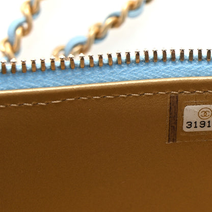 Chanel Lambskin Quilted Pearl Crush Mini Vanity Case With Chain Light Blue 7 of 11