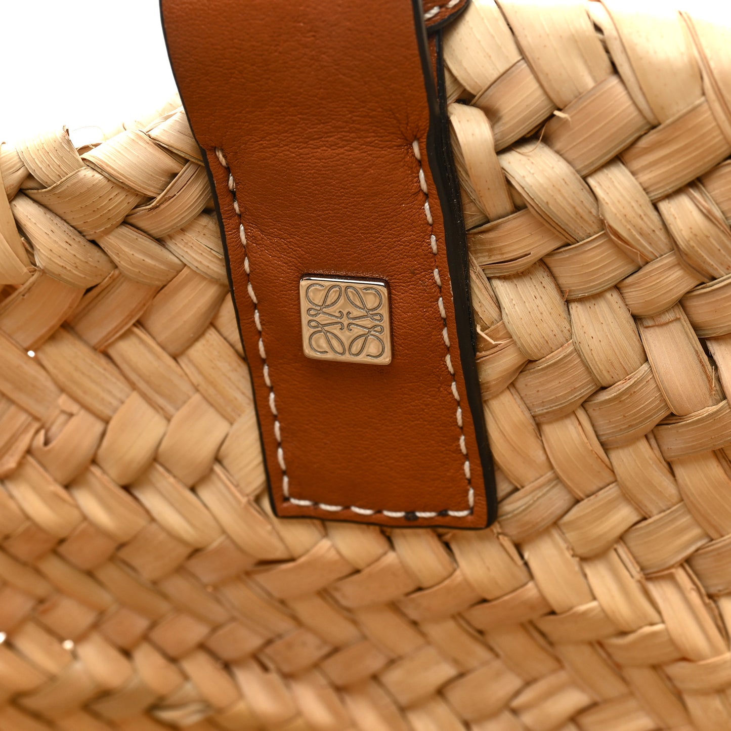 Raffia Small Basket Tote Bag Natural Tan
