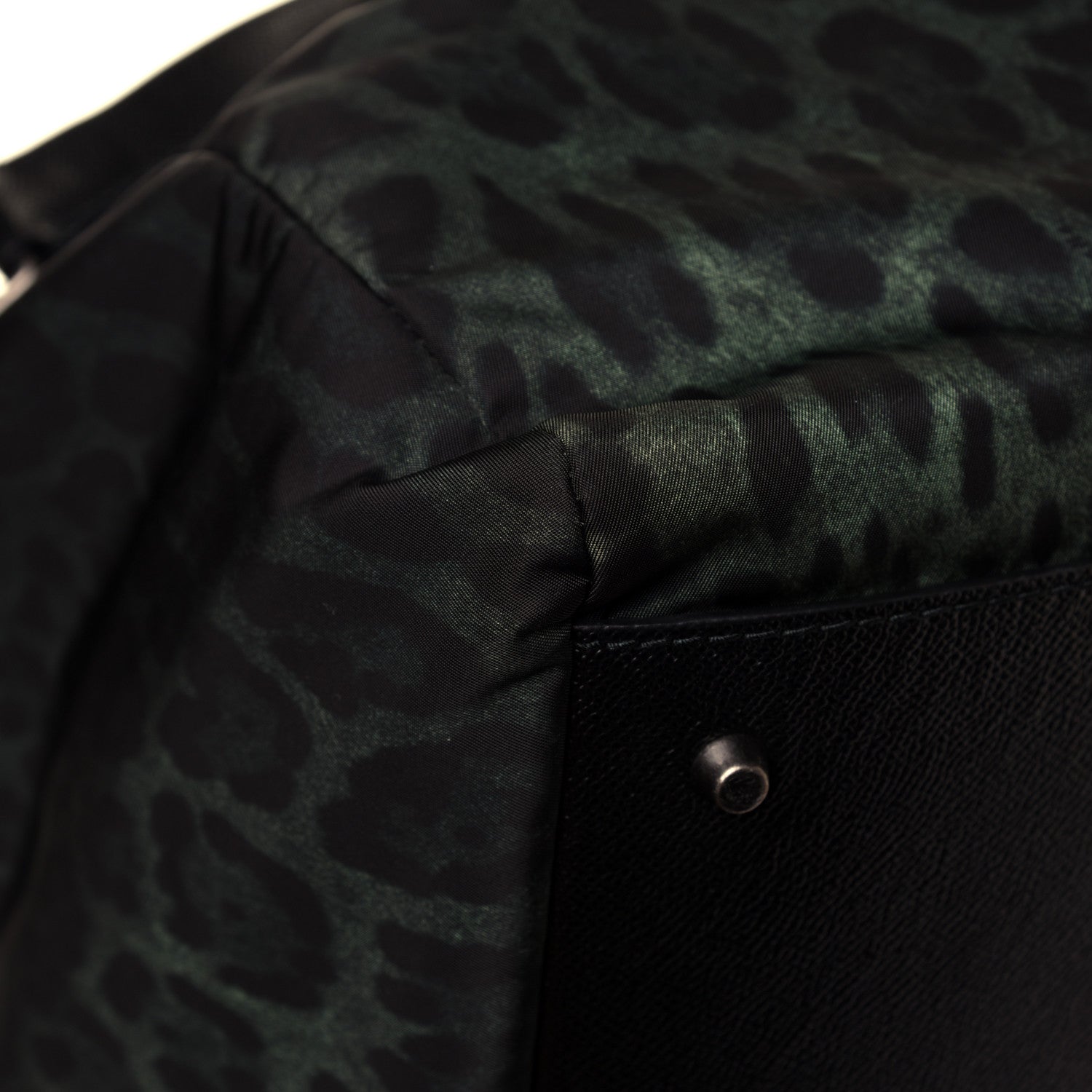 Dolce & Gabbana Nylon Leopard Print Duffle Bag Dark Green 9 of 11