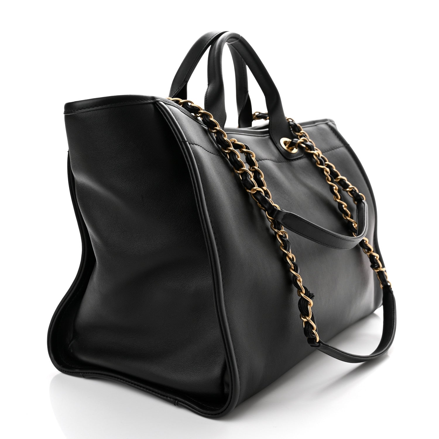 Chanel Calfskin Medium Deauville Tote Black Multicolor 4 of 12