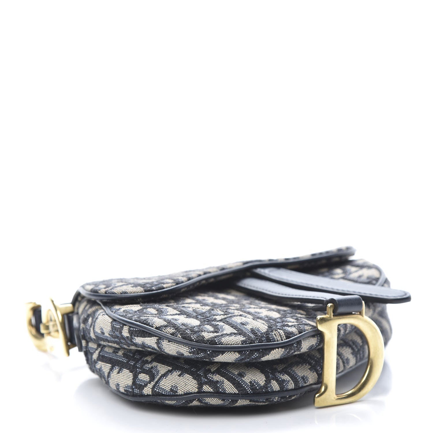 Christian Dior Oblique Mini Saddle Bag Blue 4 of 12