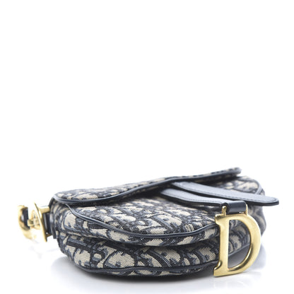 Christian Dior Oblique Mini Saddle Bag Blue 4 of 12