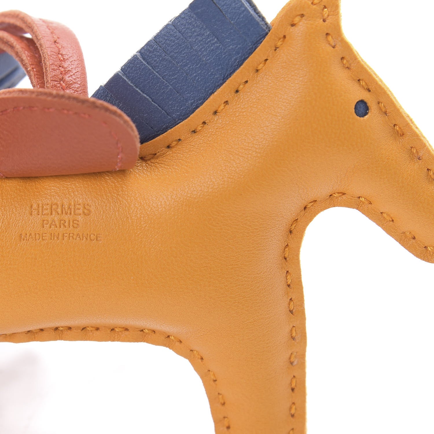 Hermes Milo Lambskin Grigri Rodeo Horse Bag Charm PM Jaune D'Or Bleu Agate Cornaline 3 of 4