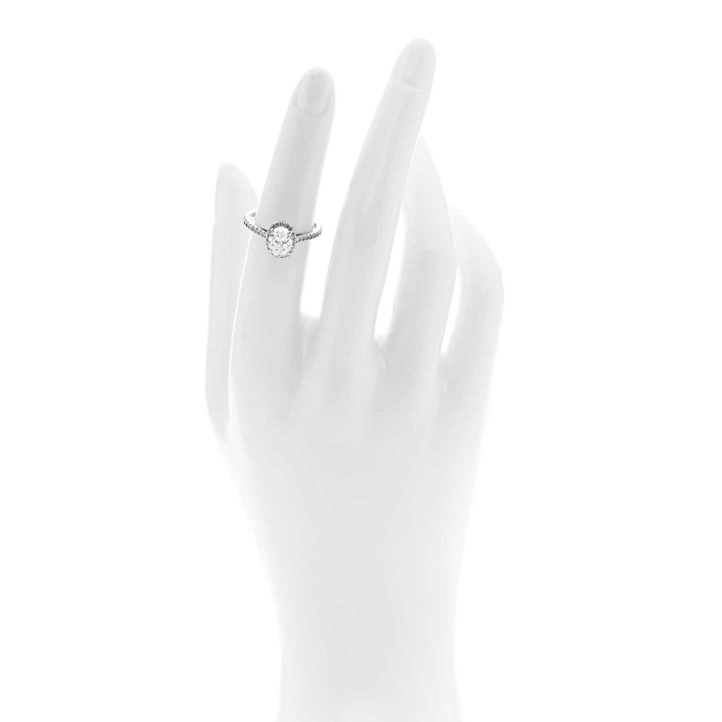 Platinum Diamond 1.09ct Soleste Oval Cut Halo Engagement Ring 50 5.25
