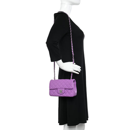 Chanel Lambskin Quilted Mini Rectangular Flap Purple 2 of 10