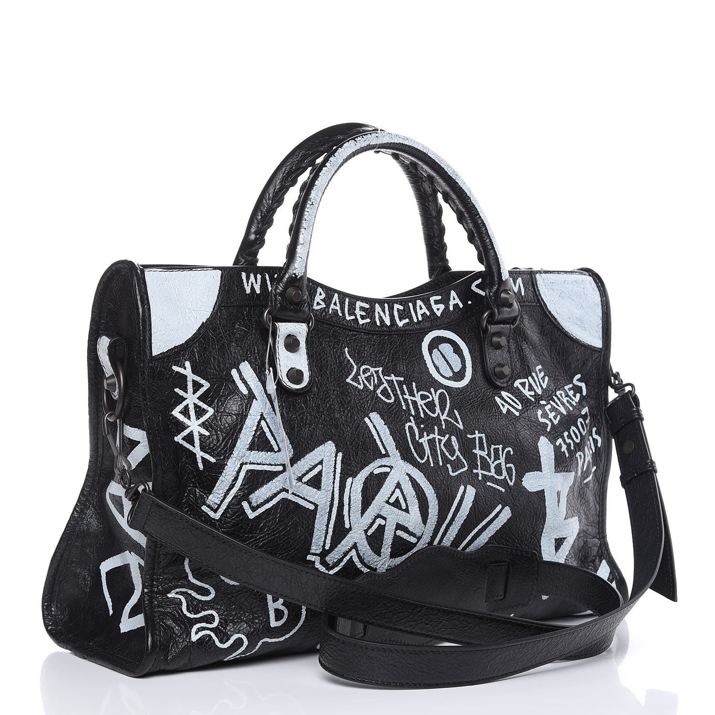 Agneau Arena Graffiti All Over Classic Hardware City Black White