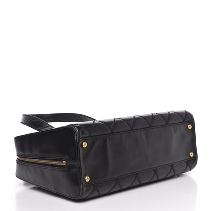 Chanel Calfskin Stitch Surpique Bowler Black 4 of 16
