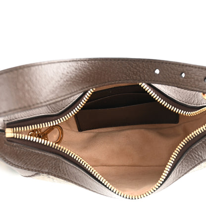 Gucci GG Supreme Monogram Textured Calfskin Web Mini Ophidia Half Moon Hobo Beige Ebony New Acero 5 of 11