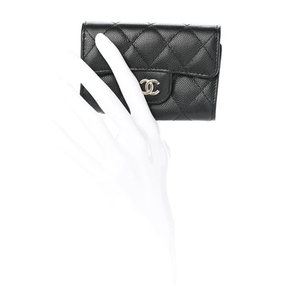 Chanel Caviar Quilted Classic 4 Key Holder Wallet Black 2 of 8
