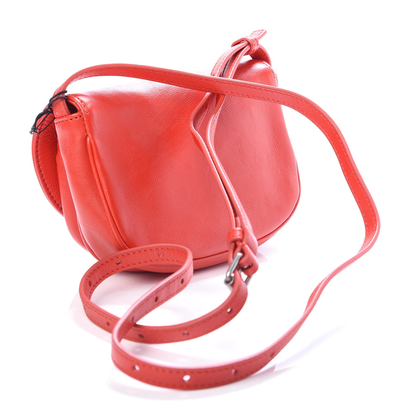 Calfskin Soft B Round Crossbody Bag XS Vivid Red