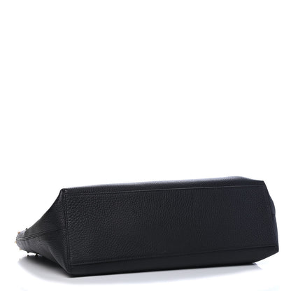 Valentino Garavani Grained Calfskin Rockstud Shoulder Tote Black 4 of 8