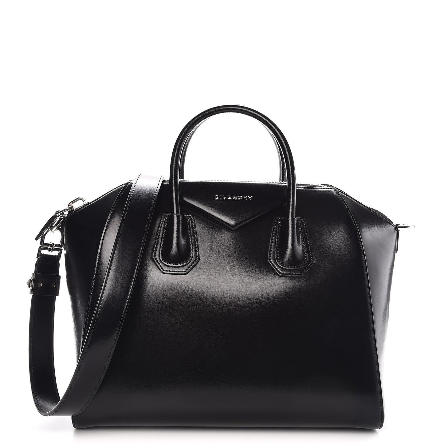 Shiny Lord Calfskin Medium Antigona Black