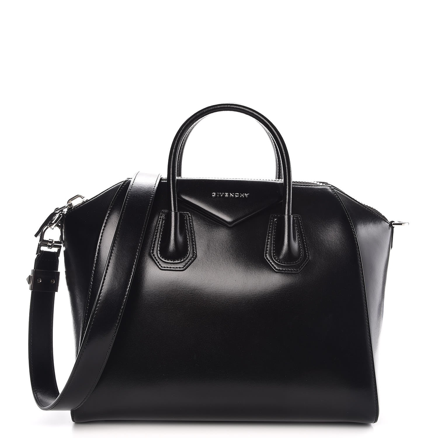 Givenchy Shiny Lord Calfskin Medium Antigona Black 1 of 8