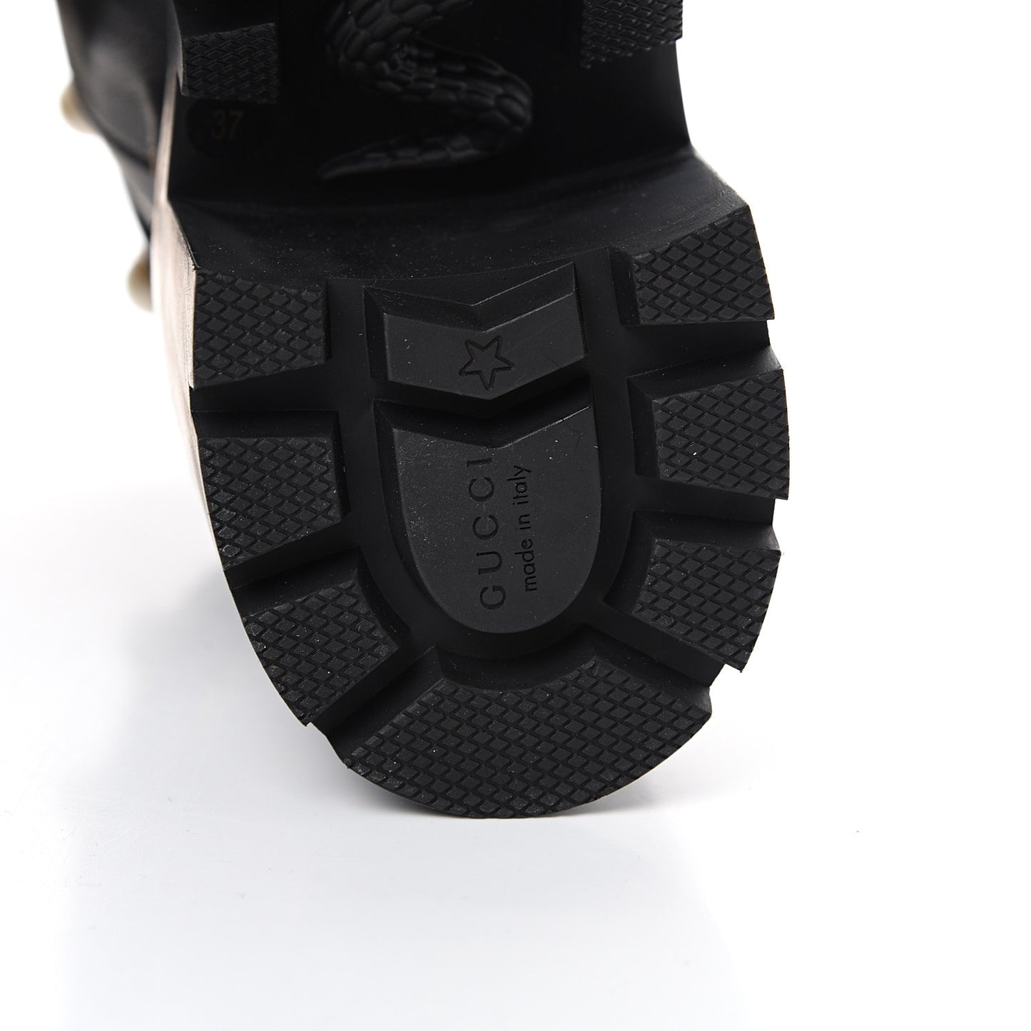 Calfskin Bee Star Embroidered Lace Up Combat Ankle Boots 37 Black