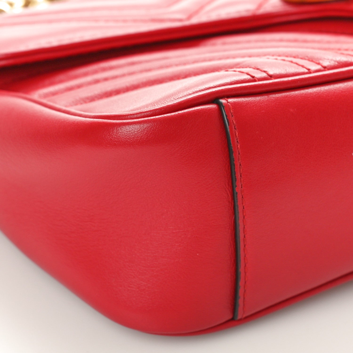 Gucci Calfskin Matelasse Small GG Marmont Shoulder Bag Hibiscus Red 9 of 11