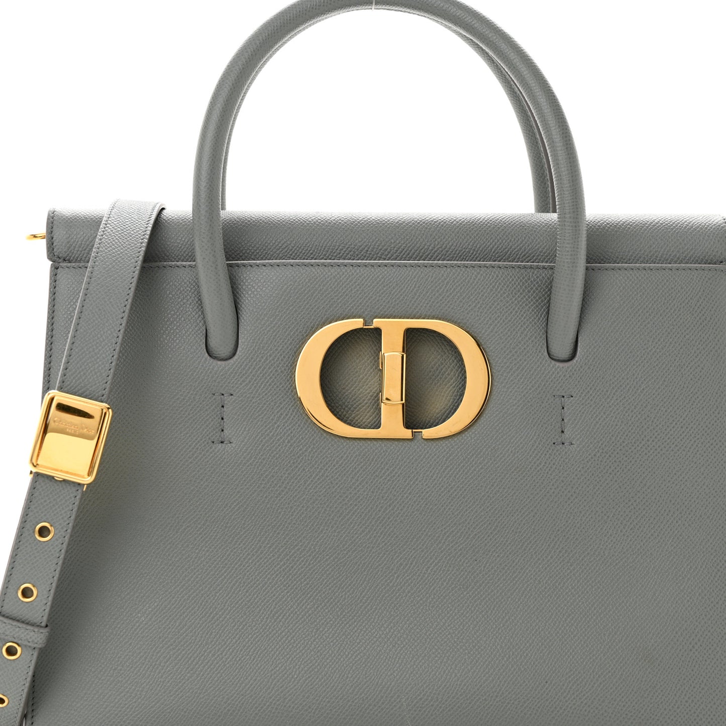 Grained Calfskin Large St. Honore Tote Grey Stone